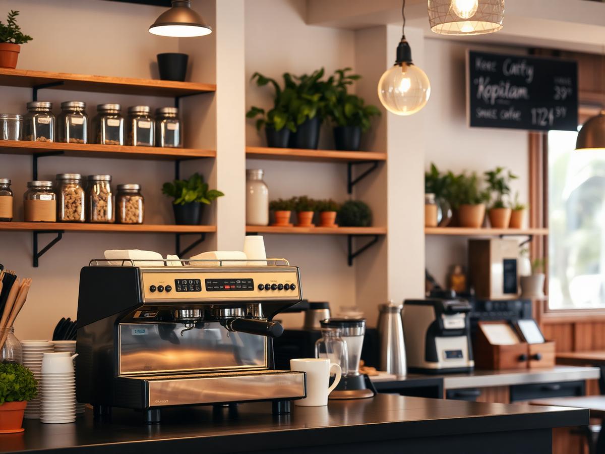 Coffee counter with espresso machine