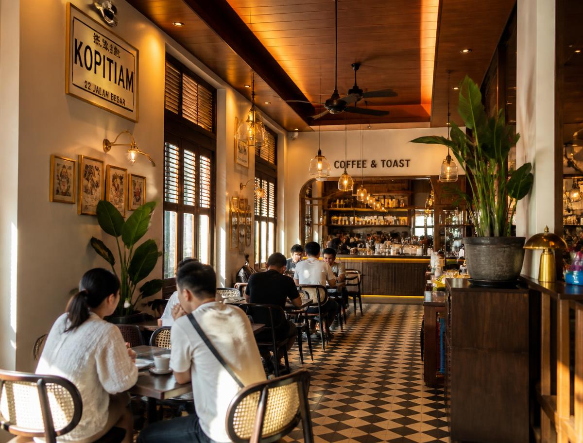 Guests dining in our café